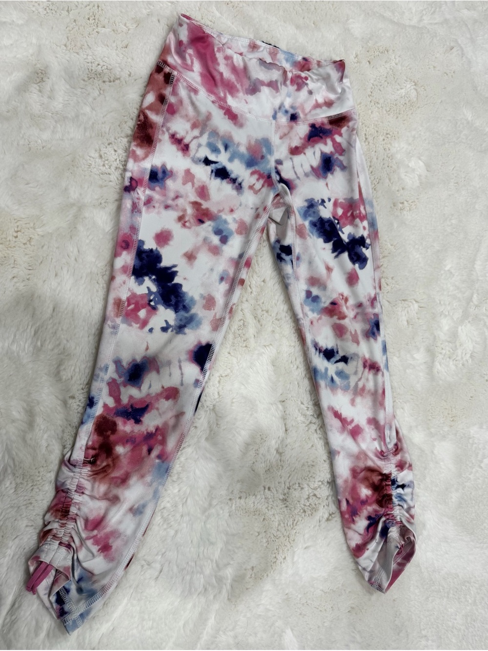 Old Navy Girls' Pink, Blue & White Tie-Dye Active Leggings